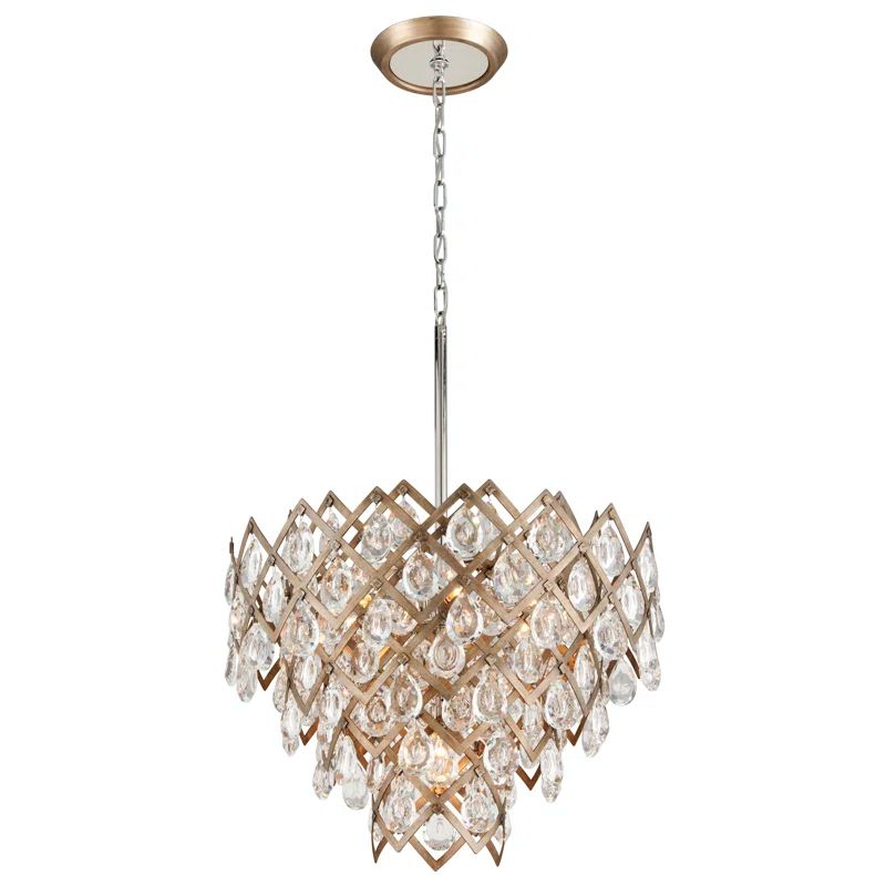 Vienna Bronze and Crystal 7-Light Tiered Chandelier