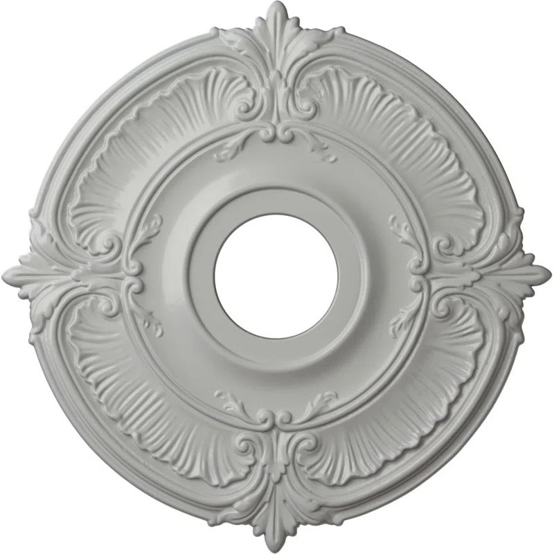 Hand-Painted Frost White Urethane Ceiling Medallion, 18"