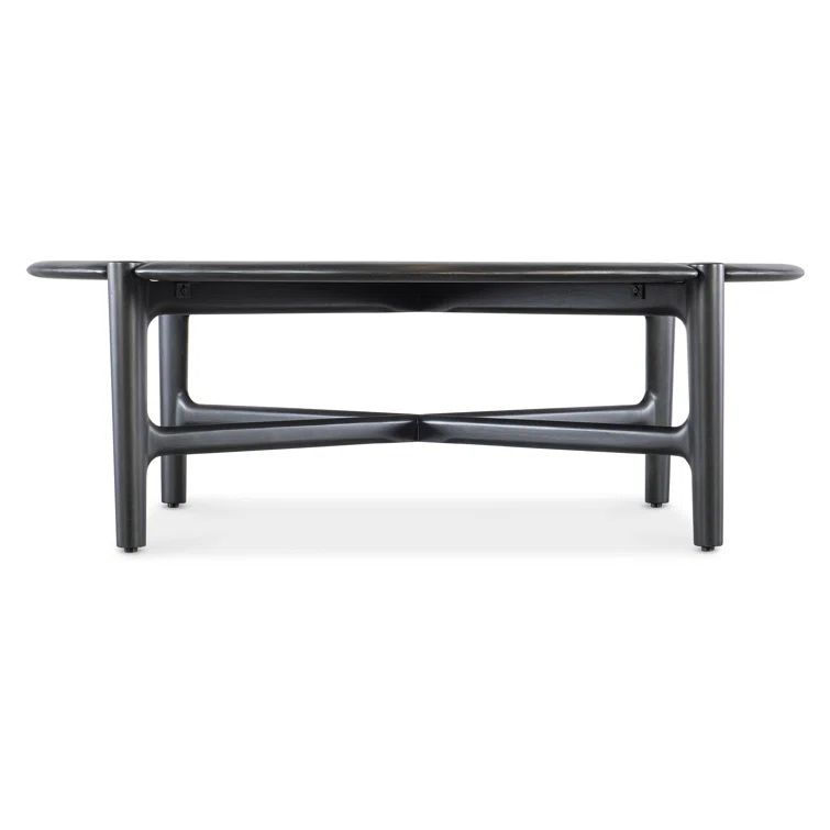 Rectangular Black Mahogany Wood Midcentury Coffee Table