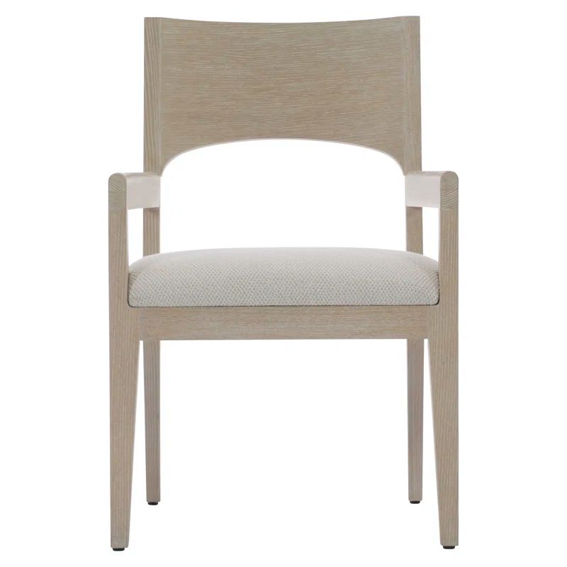 Solaria White Upholstered Armchair with Oak Frame