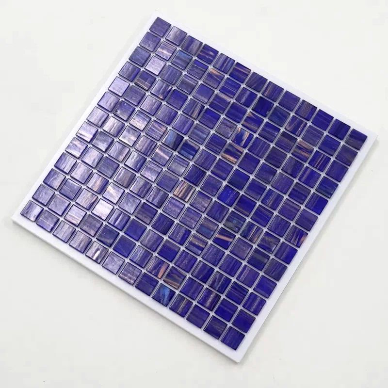 Celestial Royal Blue and Gold Glass Mosaic Wall and Floor Tile