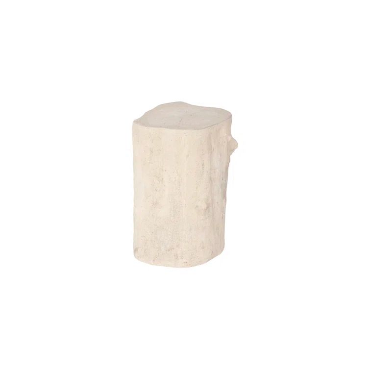 Small Roman Stone Composite Log Stool for Outdoor Use