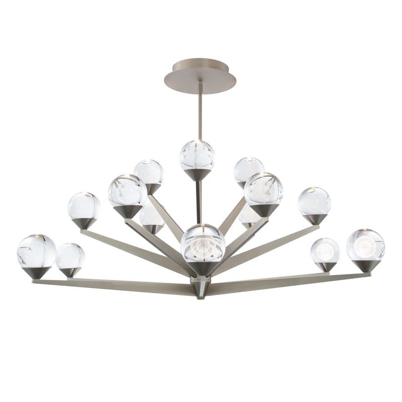 Satin Nickel Crystal Sputnik Sphere LED Chandelier