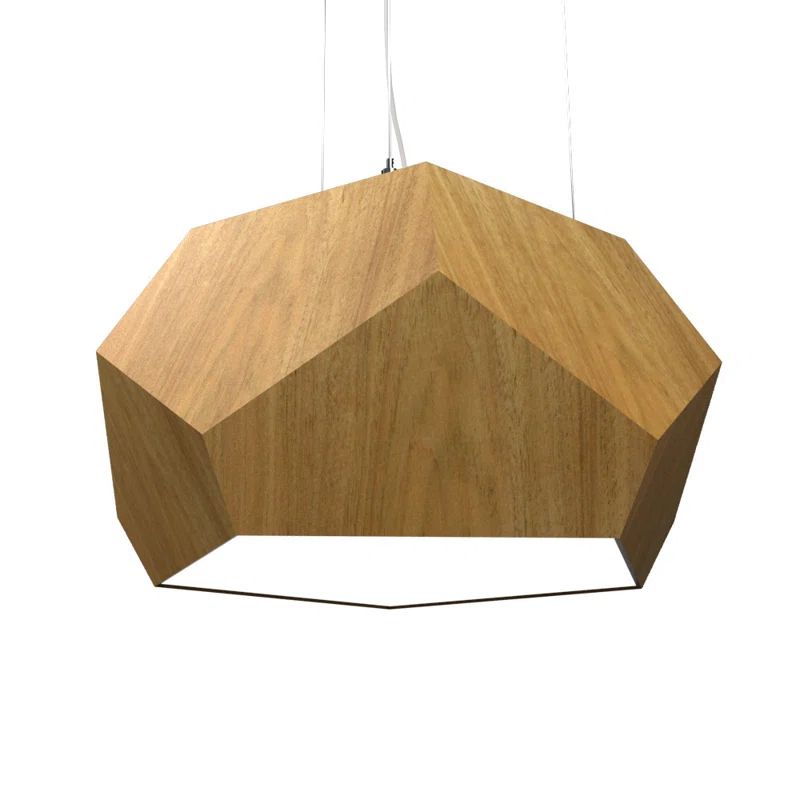 Blonde Freijo Geometric LED Pendant Light