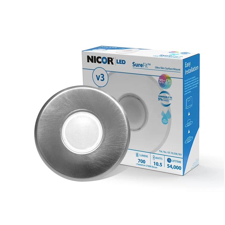 DLF3 Round Satin Nickel LED Recessed Lighting Kit