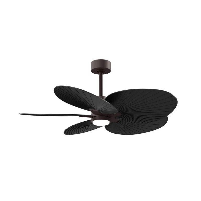 Alessandra 48" Textured Bronze Matte Black LED Ceiling Fan with Remote