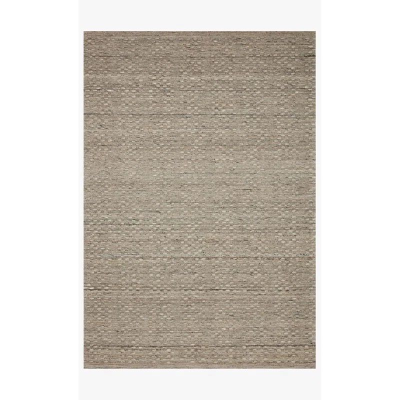 Burbank 18'' Square Pewter Wool and Synthetic Flatweave Rug