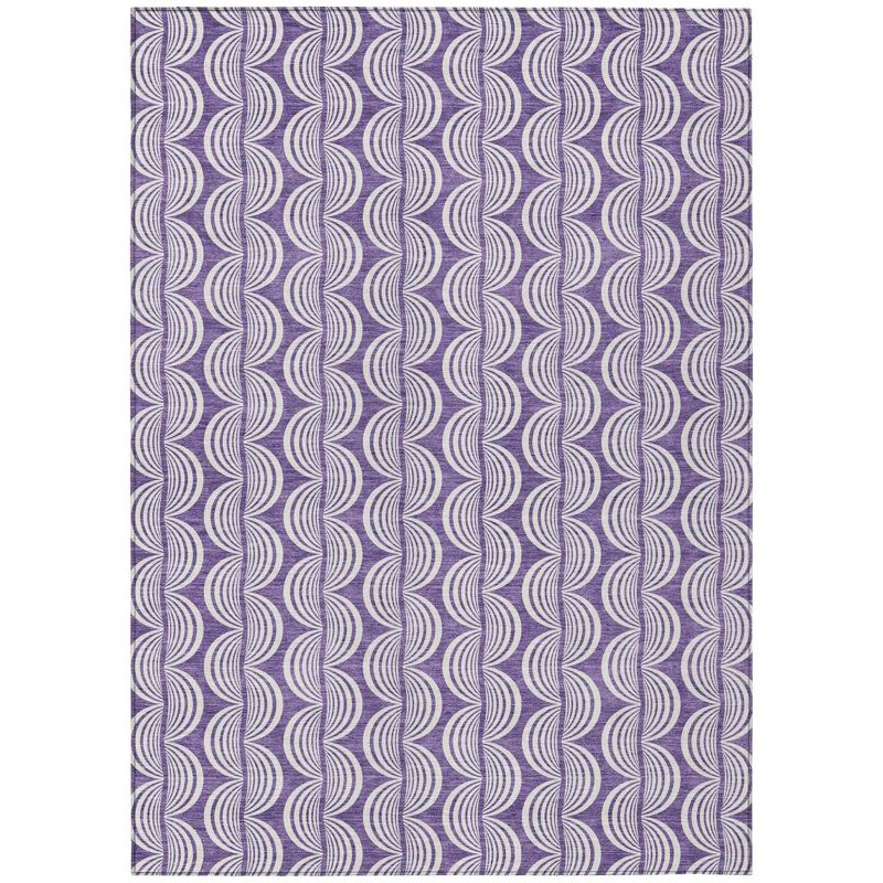 Purple Rectangular Synthetic Easy Care Washable Rug