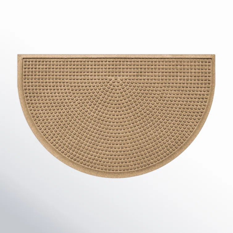 Camel Semi-Circle Rubber Outdoor Door Mat 24" x 39"