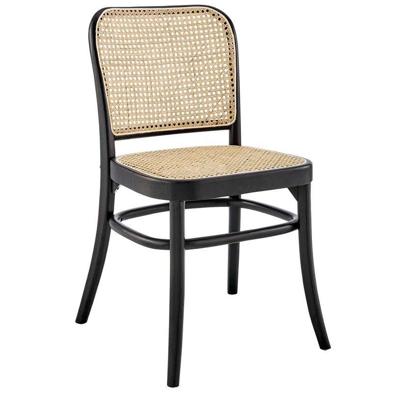Winona Black Elm Wood and Cane Side Chair