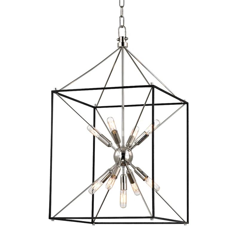 Glendale 9-Light Polished Nickel Crystal Pendant