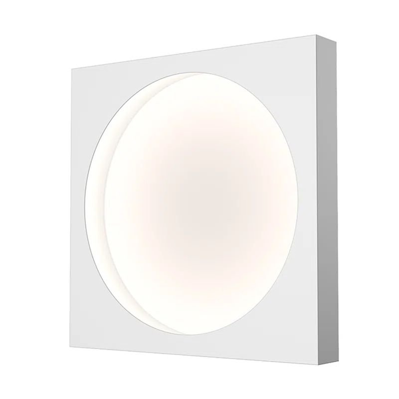 Satin White 15'' Dimmable LED Flush Wall Sconce