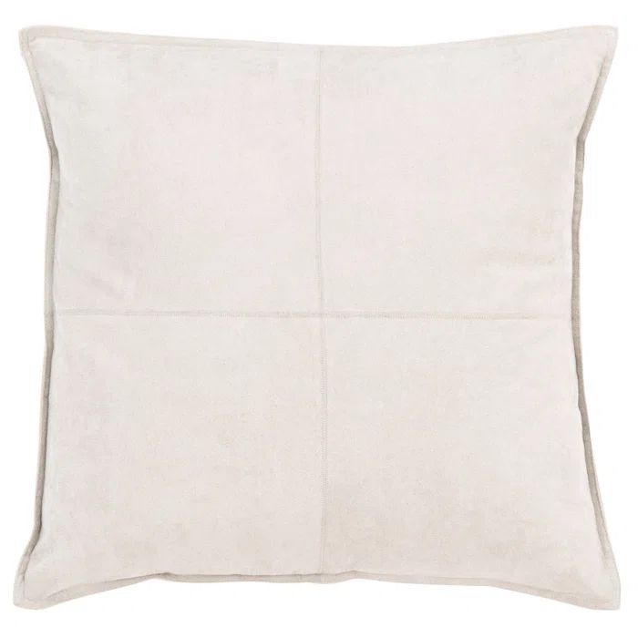 Light Grey Faux Suede 18" Square Throw Pillow