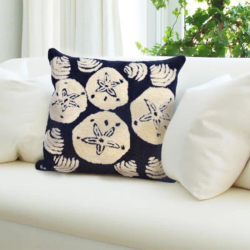 Navy and White Nautical Animal Print Throw Pillow Set