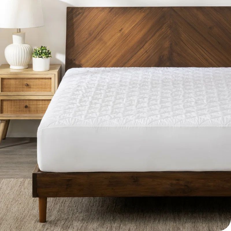 Twin XL White Waterproof Quilted Mattress Pad
