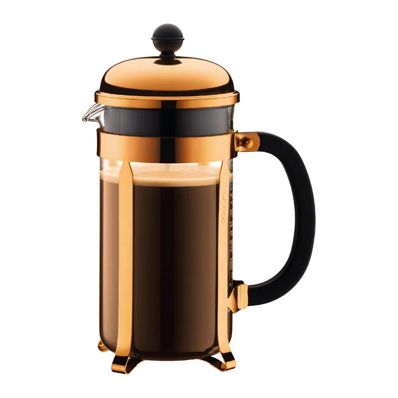 Copper 34 oz French Press Coffee Maker with Borosilicate Glass