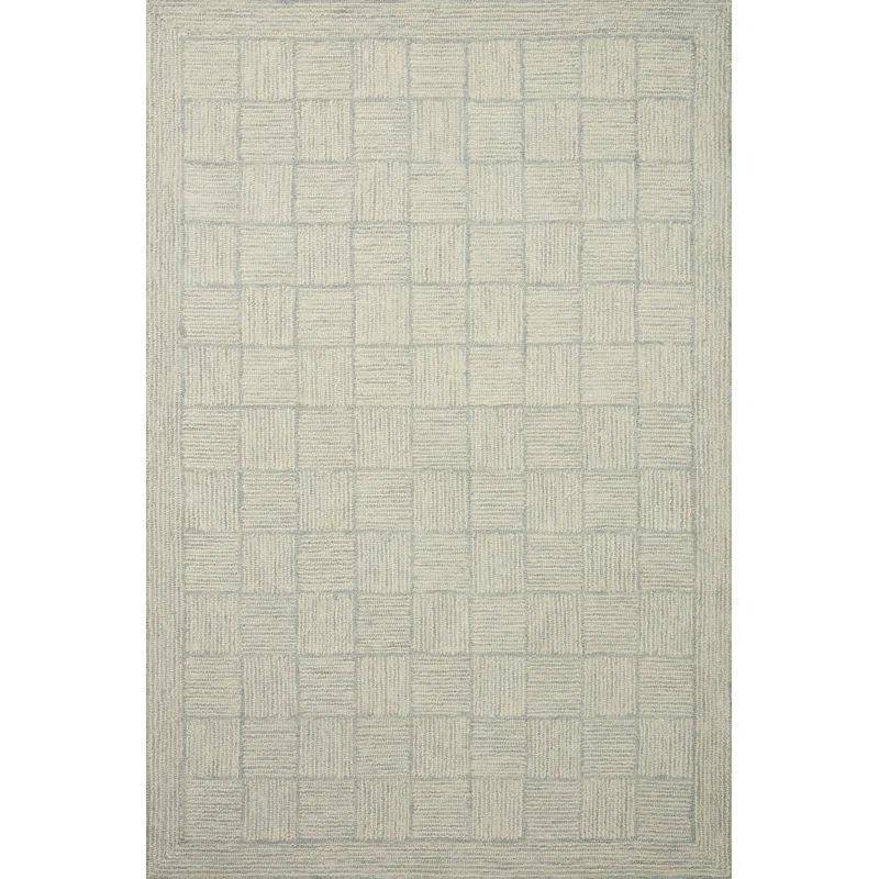 Hand-Tufted Sky Diamond Wool Area Rug 5' x 7'
