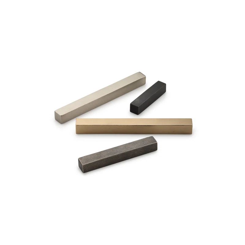 Modern Black and Bronze Rectangular Cabinet Cup Pulls with Mounting Hardware