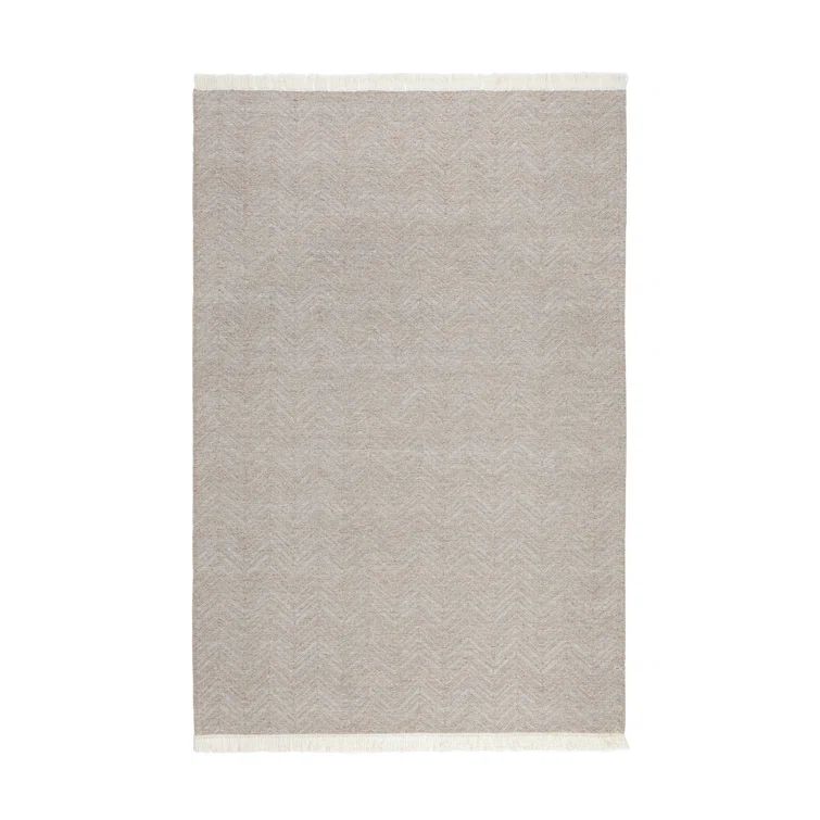 Light Grey Synthetic Flat Woven Reversible 9' x 12' Rug