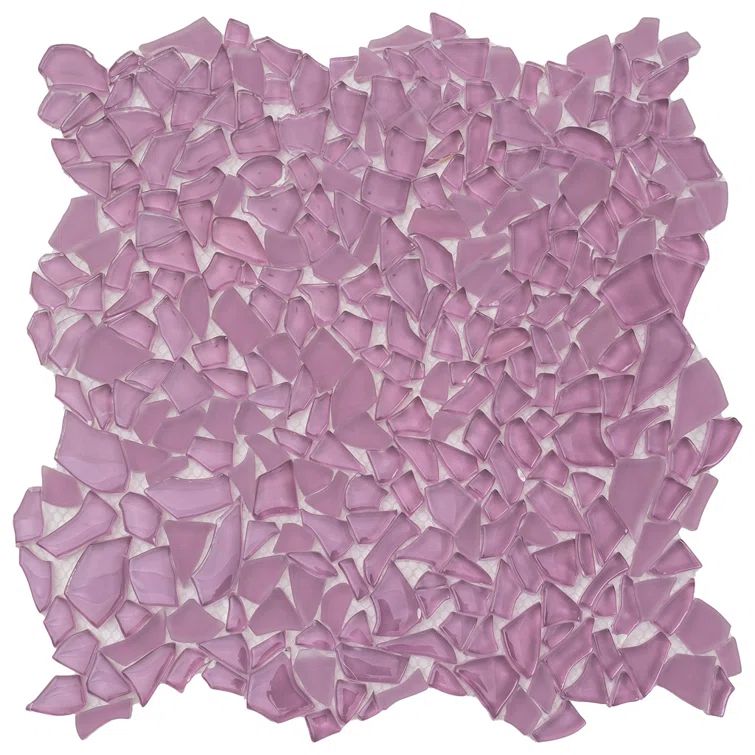 Pink Irregular Glass Pebble Mosaic Tile for Wall and Floor