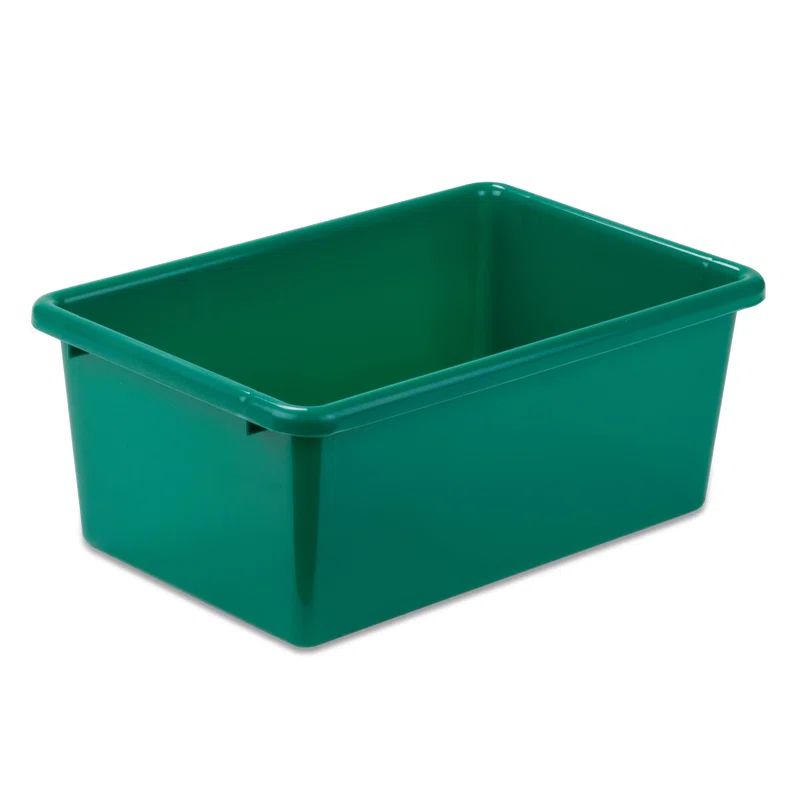 Green Stackable Plastic Storage Bin for Kids