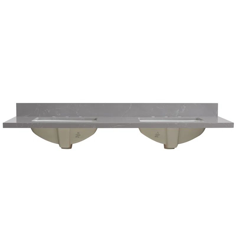 Jaen 61'' Reticulated Gray Composite Stone Double Vanity Top