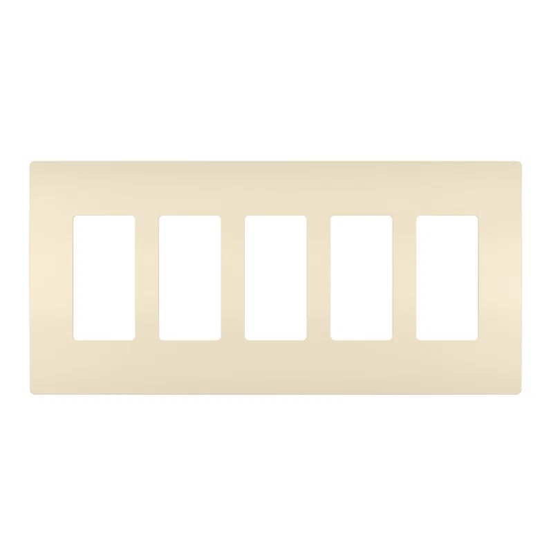 Radiant Light Almond 5-Gang Screwless Wall Plate