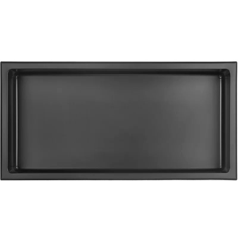 Matte Black Stainless Steel Rectangular Shower Niche