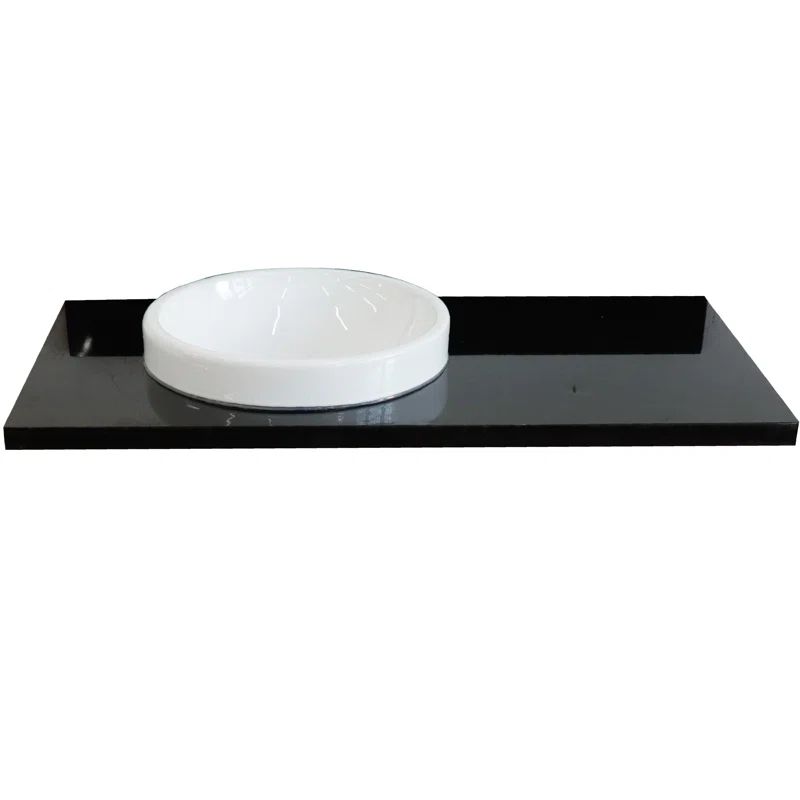 43'' Black Galaxy Granite Vanity Top with White Ceramic Sink