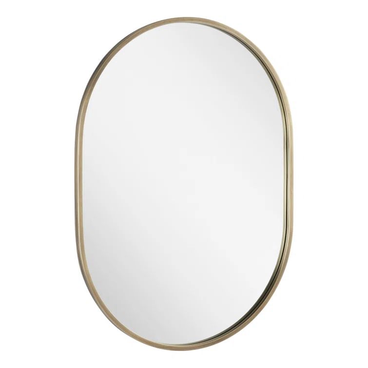 Colborne 32.5'' x 24'' Polished Nickel Oval Bathroom Vanity Mirror