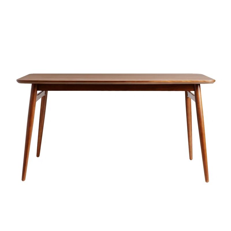 Walnut Mid-Century Modern 59" Wood Dining Table with Tapered Legs