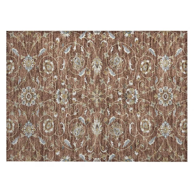 Paprika Flat Woven Rectangular Synthetic Washable Rug