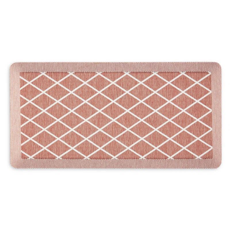 Miles Spice Red Trellis Anti-Fatigue Kitchen Mat