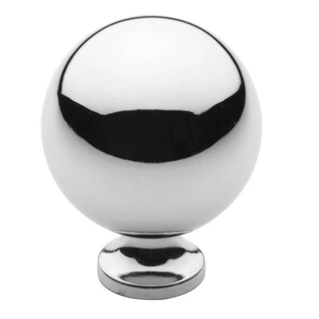 Polished Chrome Round Cabinet Knob with Mounting Hardware