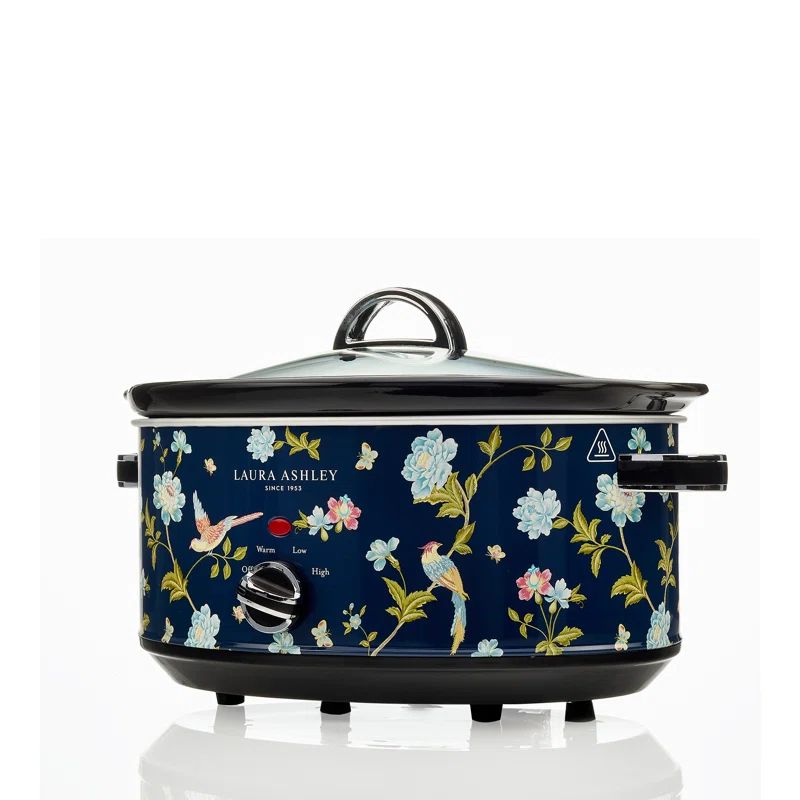 Elveden Navy Floral Ceramic and Stainless Steel Slow Cooker