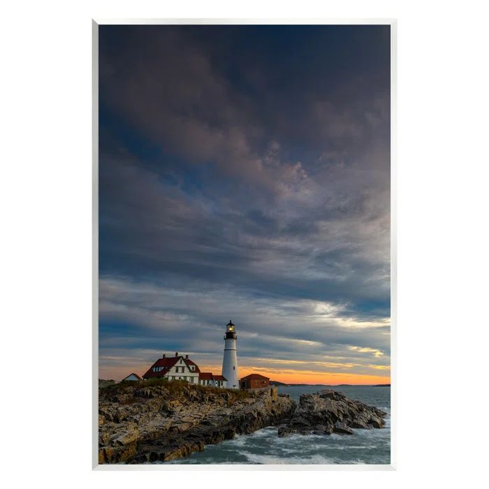 Seaside Lighthouse Beacon Coastal Landscape 10" x 15" MDF Wall Art