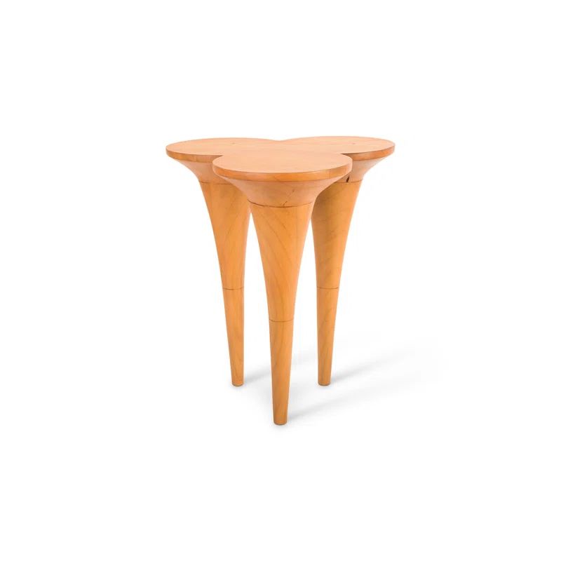 Contemporary Triangular Wood Extendable Bar Height Dining Table