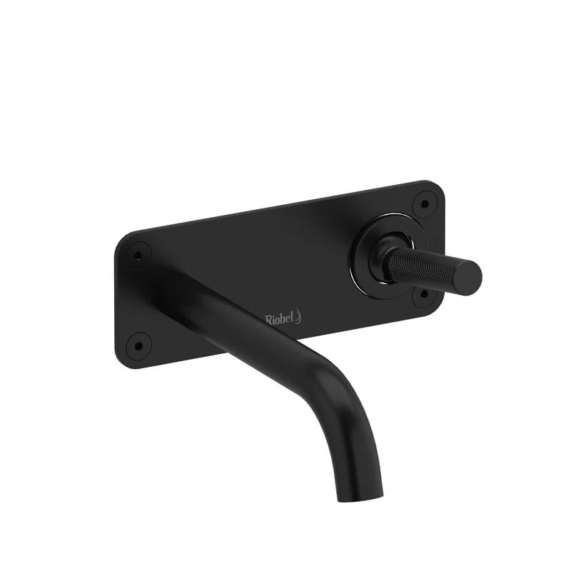 Black Wall Mounted Lever Handle Bathroom Faucet