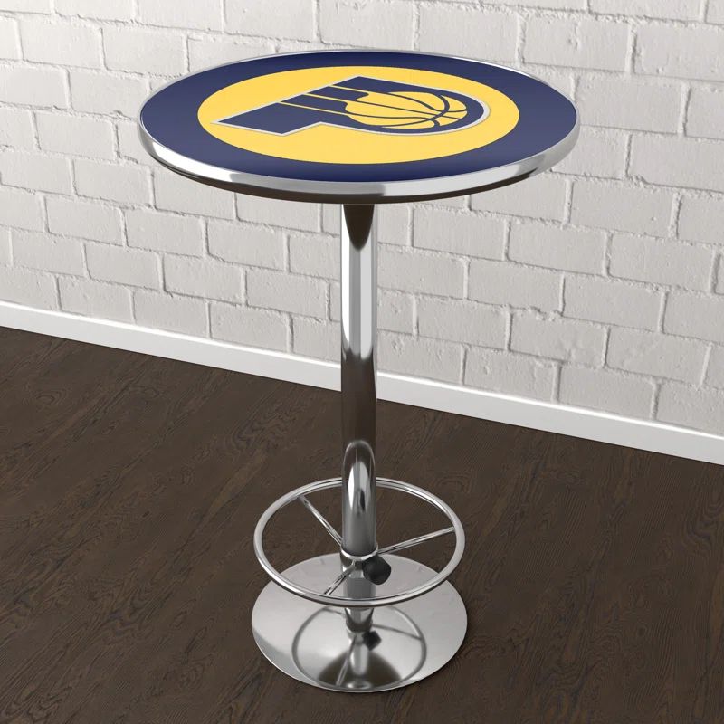 Modern Traditional 42'' Light Acrylic Top Chrome Bar Table