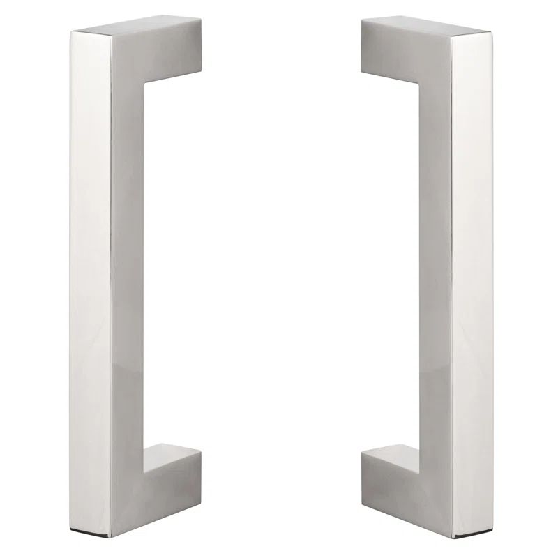 Polished Chrome Square Barn Door Handle Set