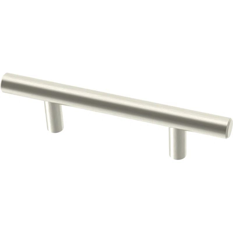 Stainless Steel Modern Bar Cabinet Pulls with Mounting Hardware, Set of 10