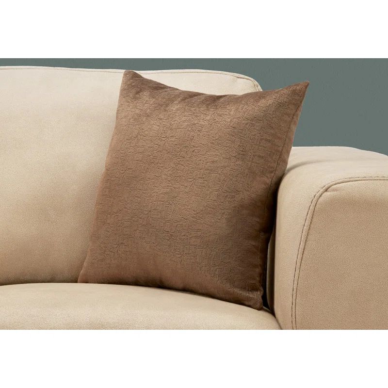 Light Brown Mosaic Velvet Square Accent Pillow 18"