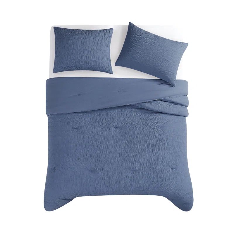 Blue Twin Microfiber Down Alternative Bedding Set