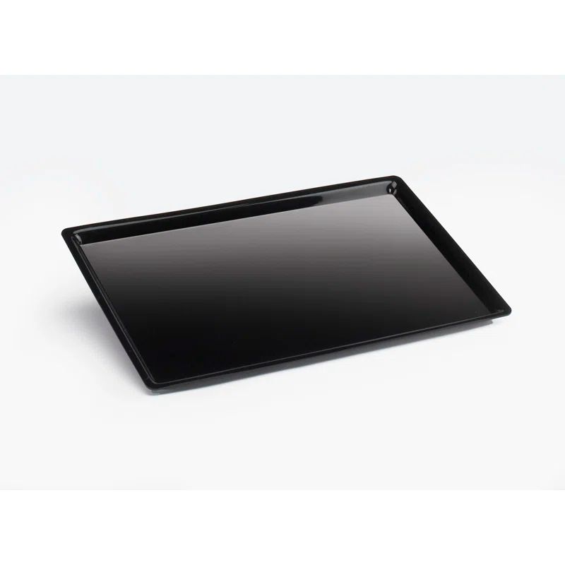 Black Rectangular Acrylic Shallow Bakery Tray