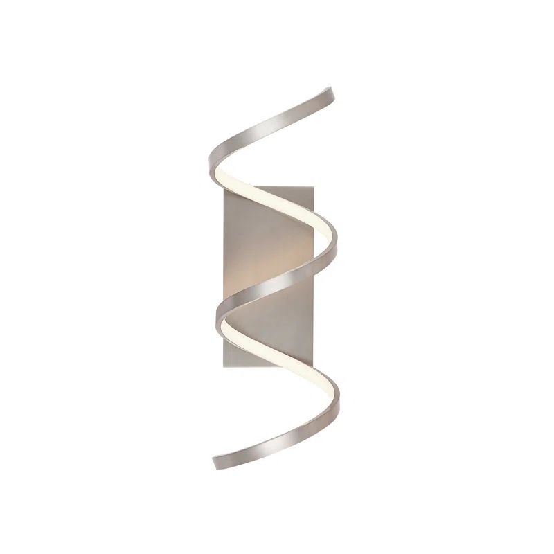 Antique Silver Helical LED Wall Sconce