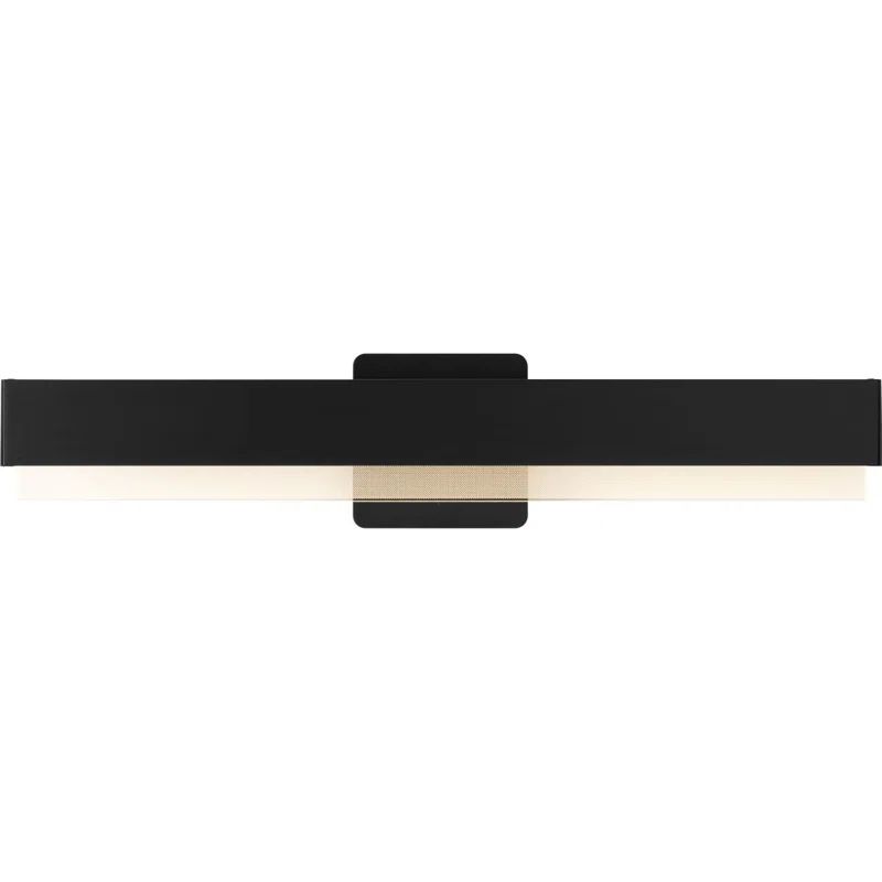 Matte Black 24" LED Vanity Light with Acrylic Shade
