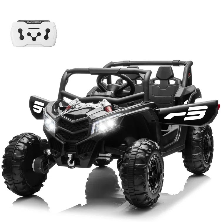 Black 24V 4WD Kids Electric UTV with Remote Control