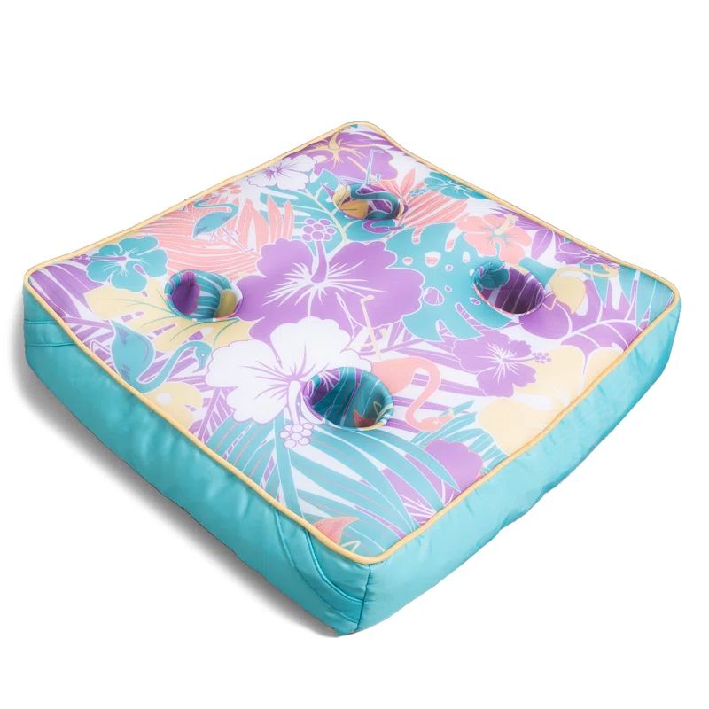 Aqua Tropical Hibiscus Quick-Drying Pool Lounger