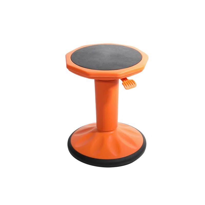 Adjustable Height Orange Wobble Stool with Non-Slip Seat
