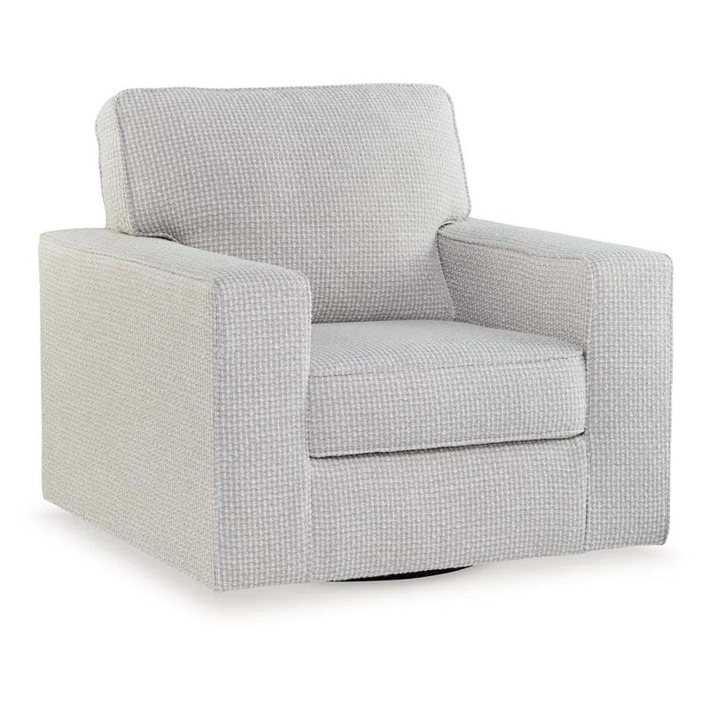 Olwenburg Taupe Polyester Swivel Accent Chair